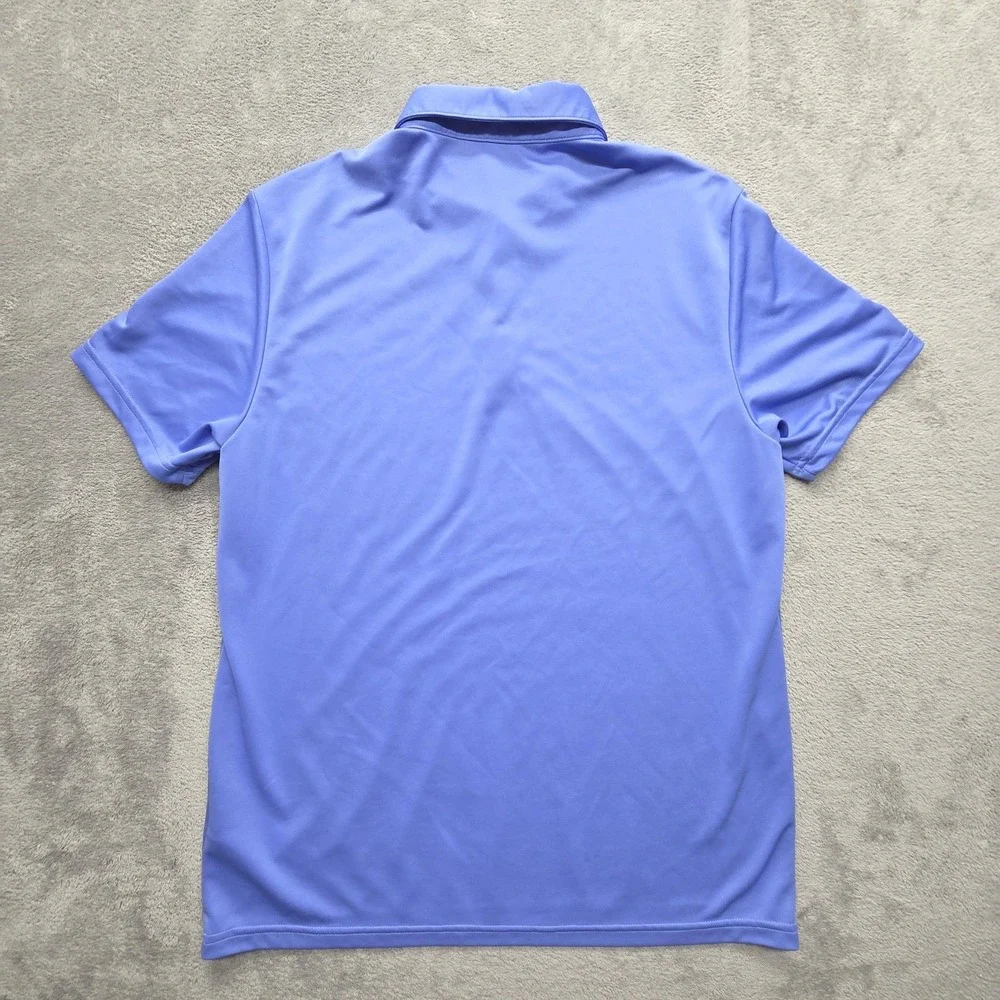 Adidas Polo Shirt Mens L Purple 100% Polyester Mesh Breathable Tagless Golf